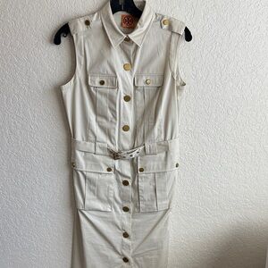 Tory Burch White Sleeveless Mini Dress